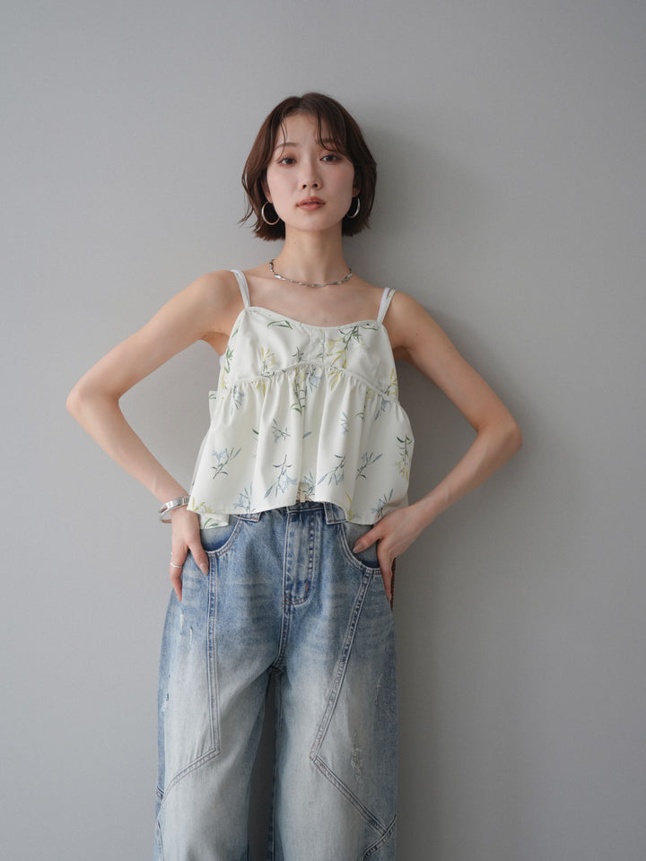 [SET]フラワープリントキャミソール+フラワープリントキャミソール(2set)