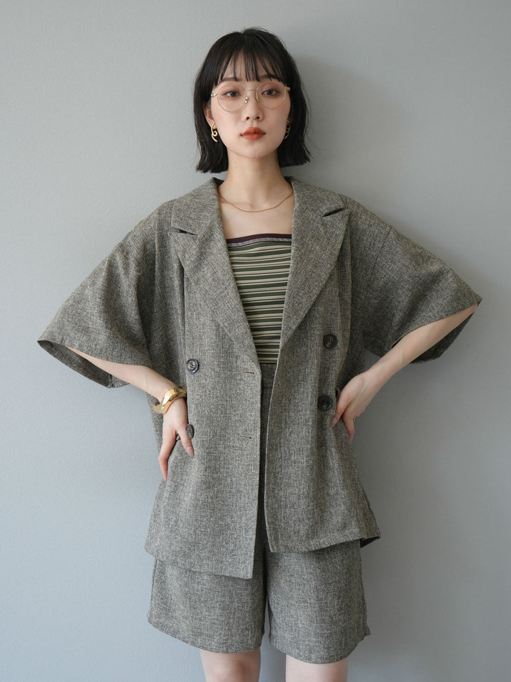 [SET]サマーツイードハーフジャケット+サマーツイードハーフパンツ(2set)