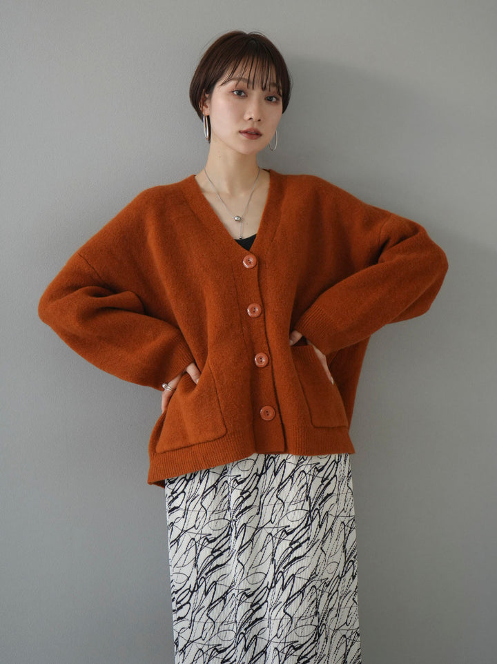 [Pre-order] Pocket knit cardigan/orange