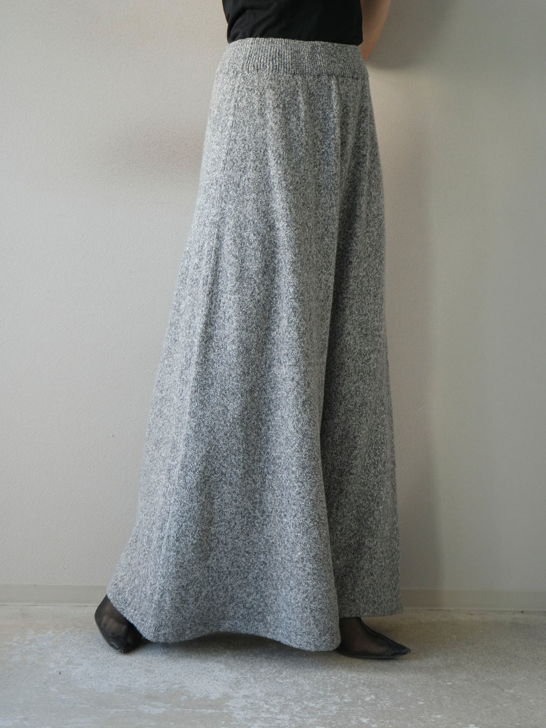 [予約]ミックスヤーンニットスカート/グレー