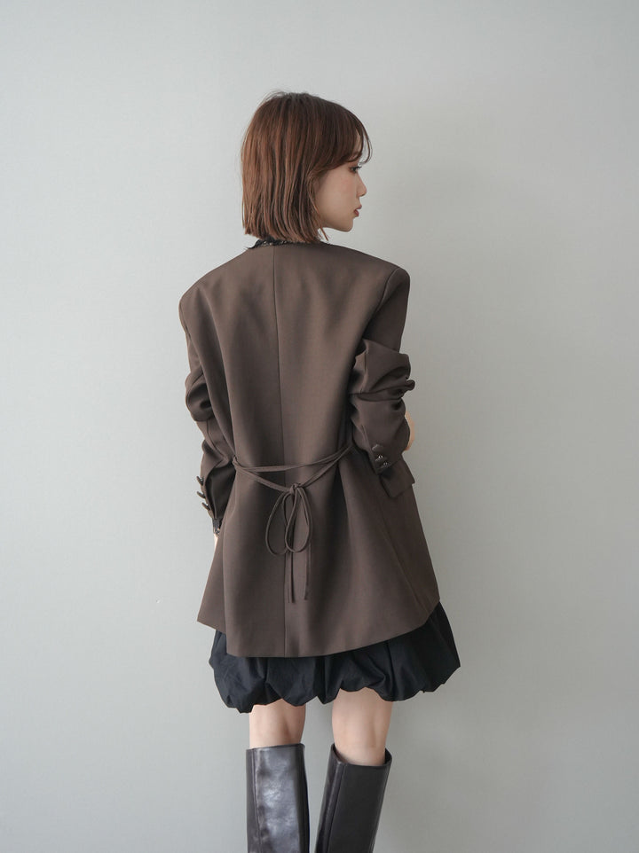 [予約]ノースリバルーンミニワンピース/black