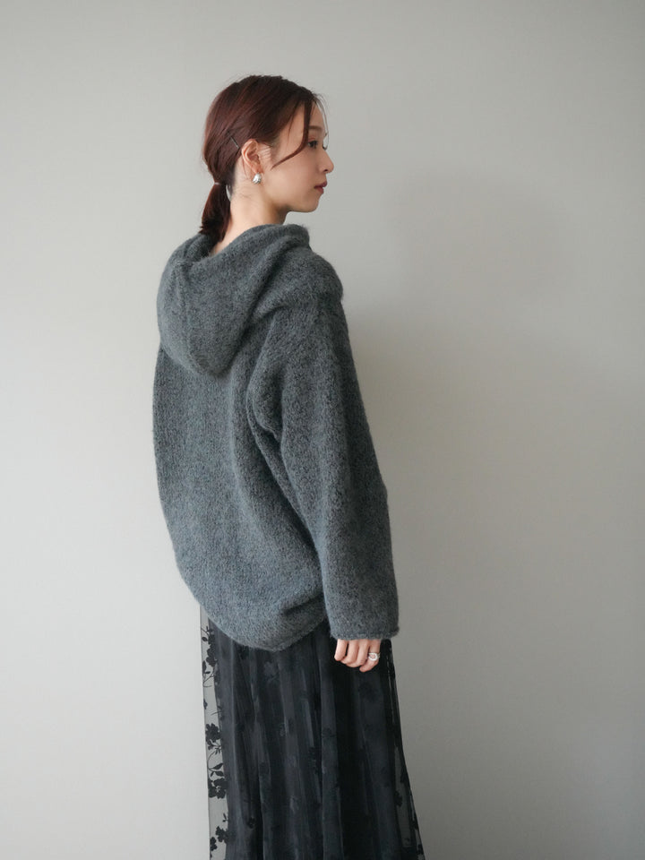 [SET]バラクラバSETニットプルオーバー+フラワーフロッキーチュールプリーツスカート(2set)