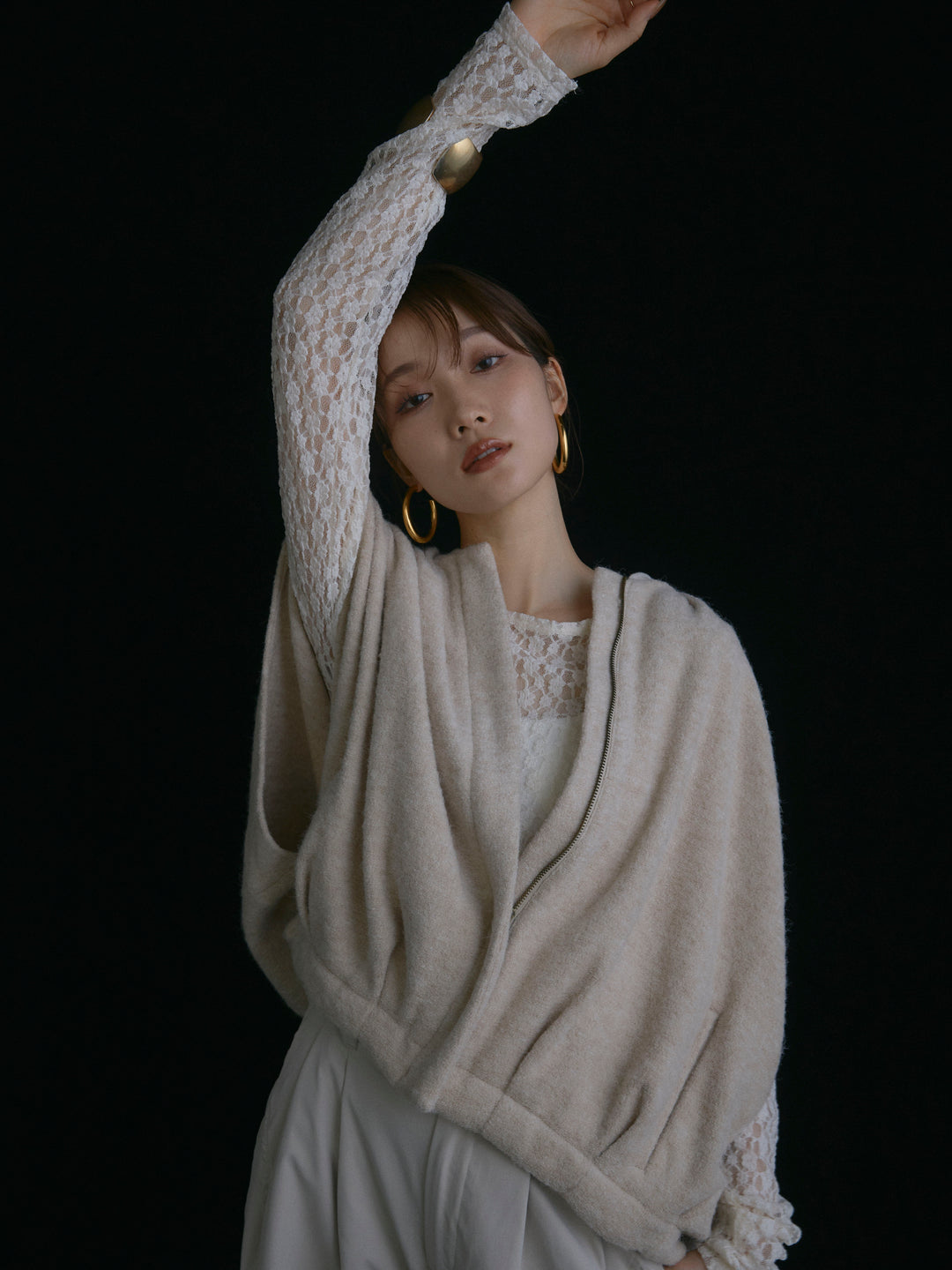 【Allure】[SET]ウール混コクーンブルゾン+ウール混コクーンブルゾン(2set)