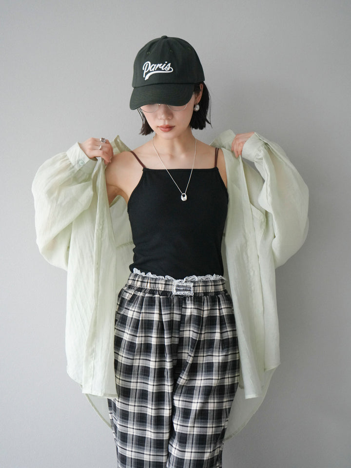 【預購】雙色吊帶罩杯背心/黑色