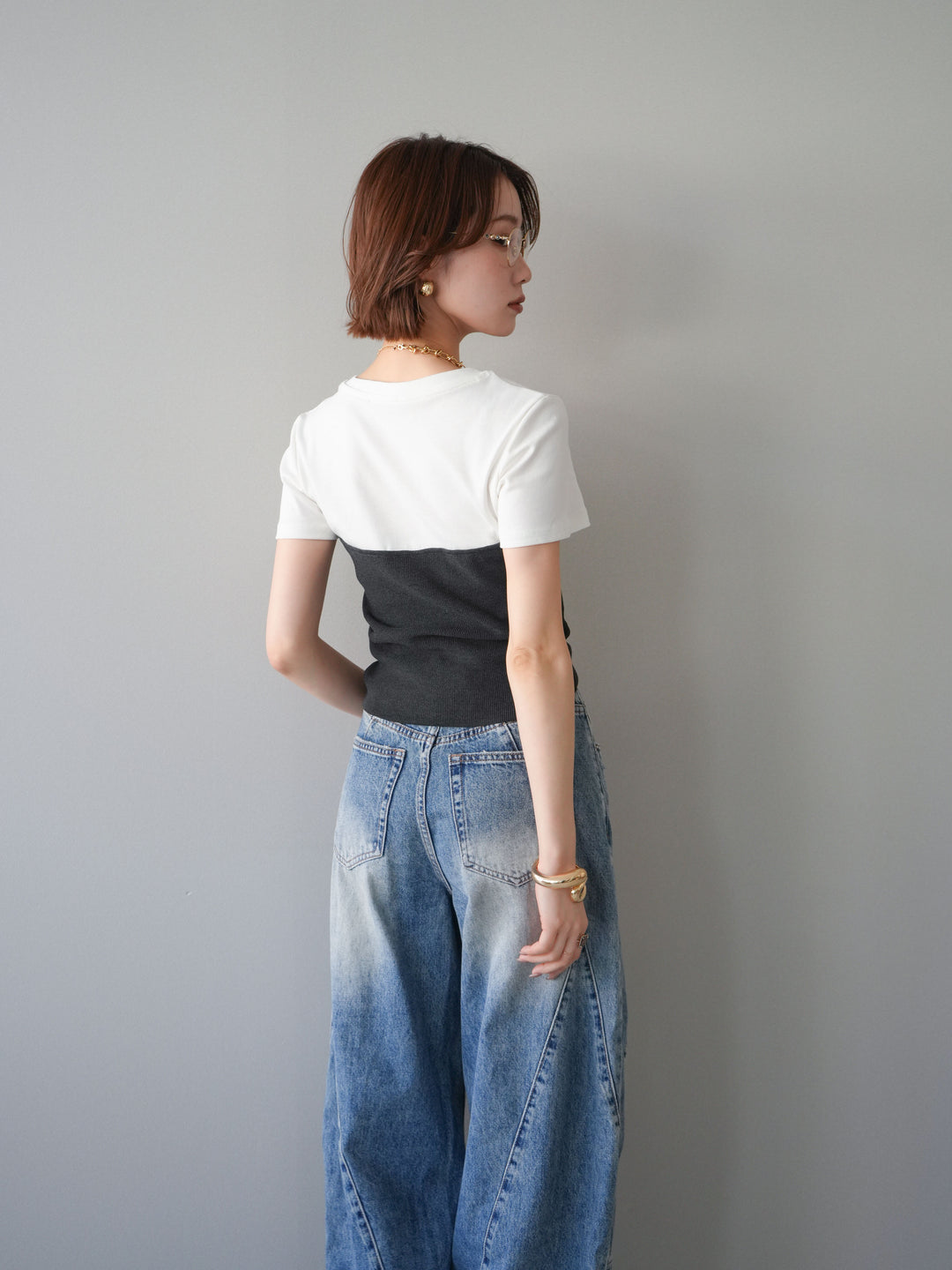 [予約]ビスチェドッキングTEE/charcoal