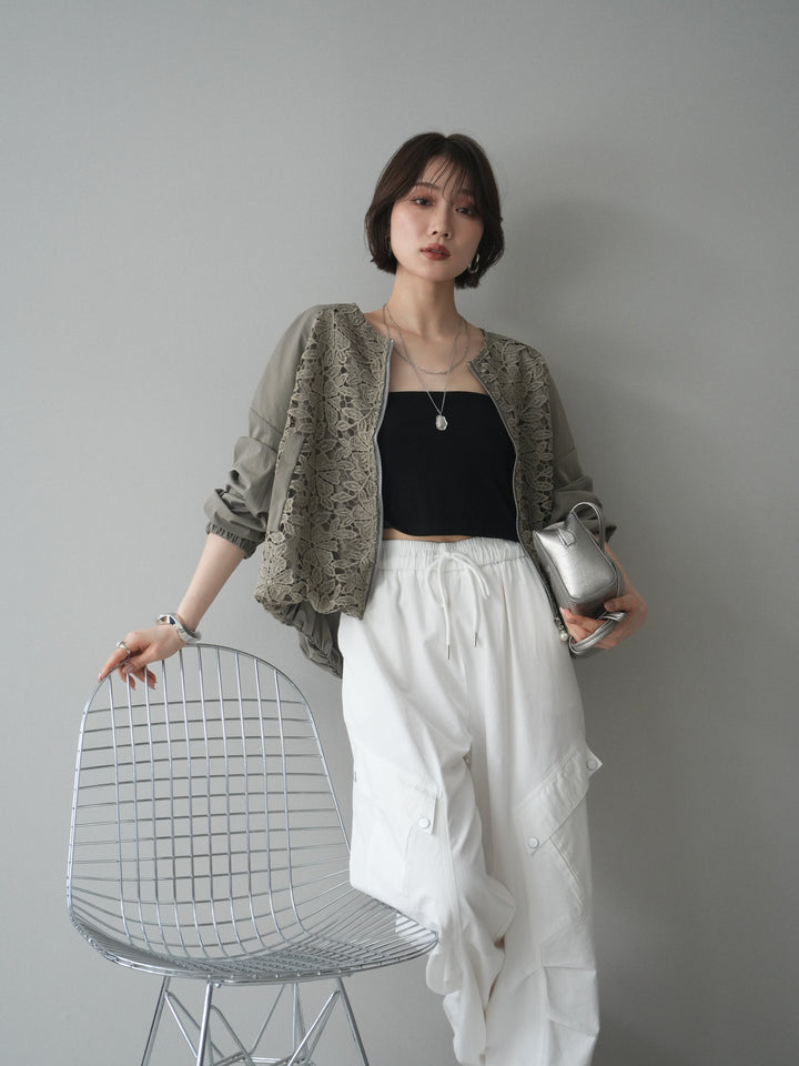 [SET]レースドッキングブルゾン+選べるアクセセット(2set)