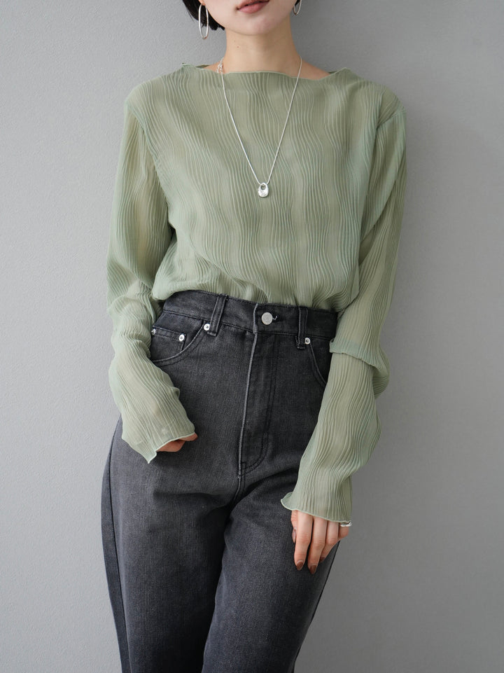 [Pre-order] Willow Wave Sheer Top/Green