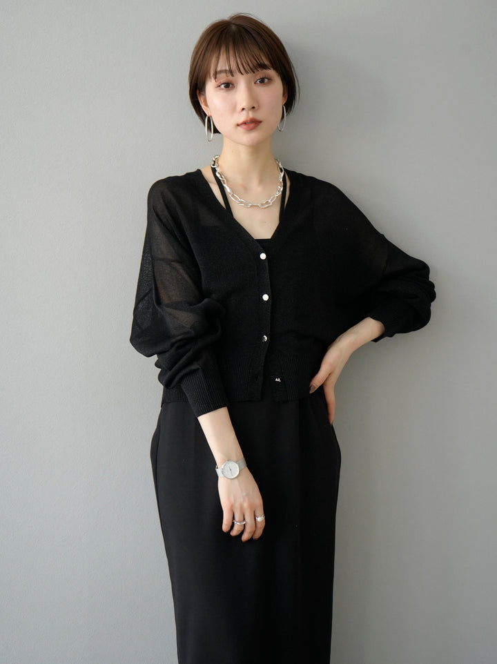 【預訂】Lamesia針織開襟衫/黑色