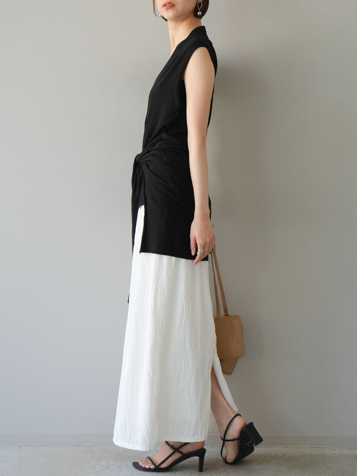 [SET]ウェーブパイピングタイトスカート+ウェーブパイピングタイトスカート(2set)