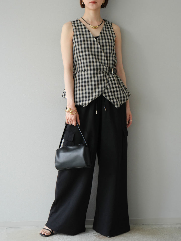 【預購】腰部側袋運動褲/黑色