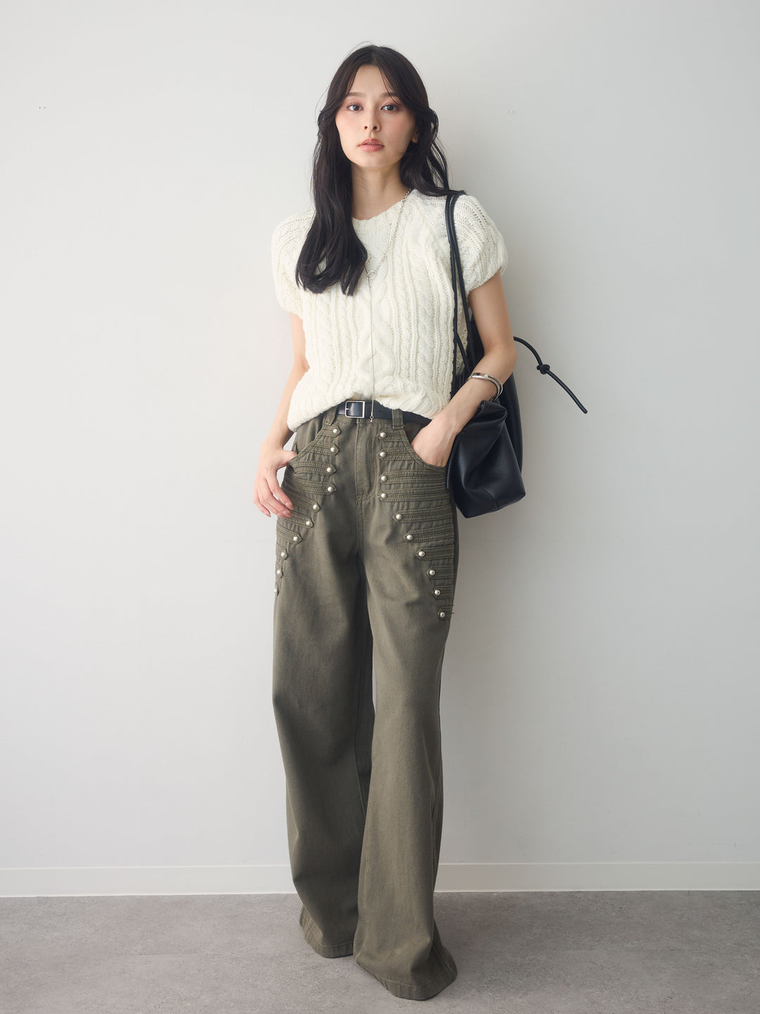 [予約]ナポレオンワイドストレートパンツ/khaki