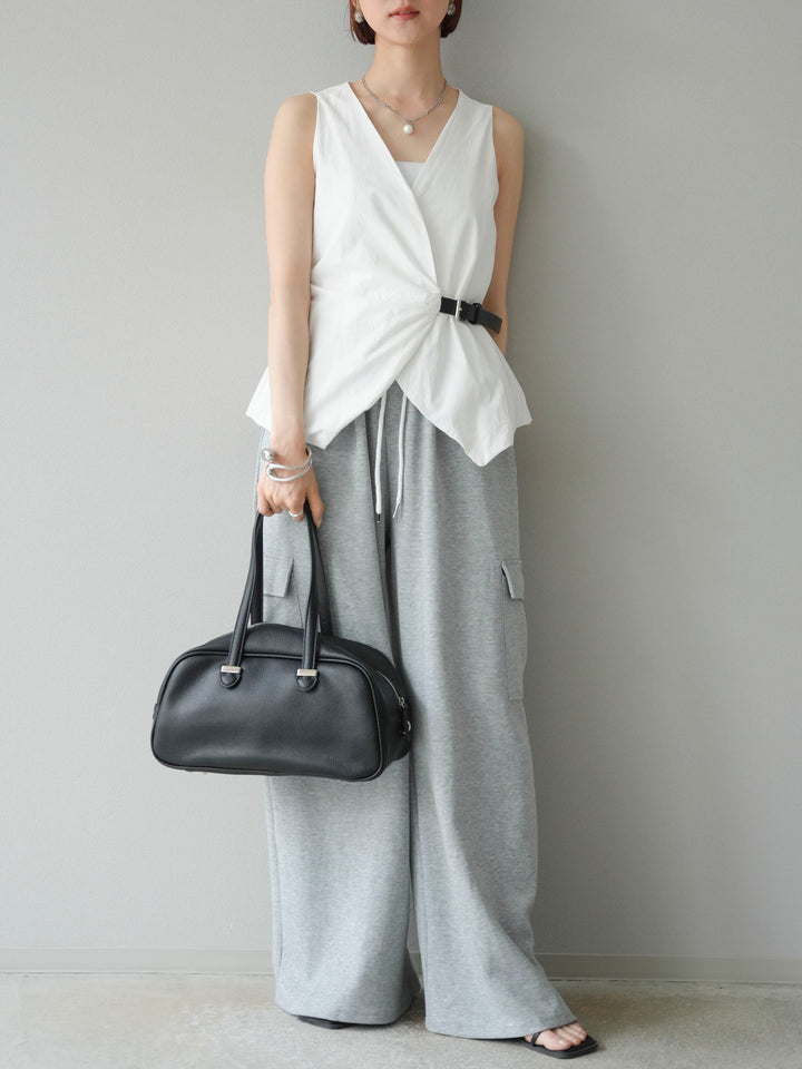 [予約]ウエストラインサイドポケットスウェットパンツ/グレー