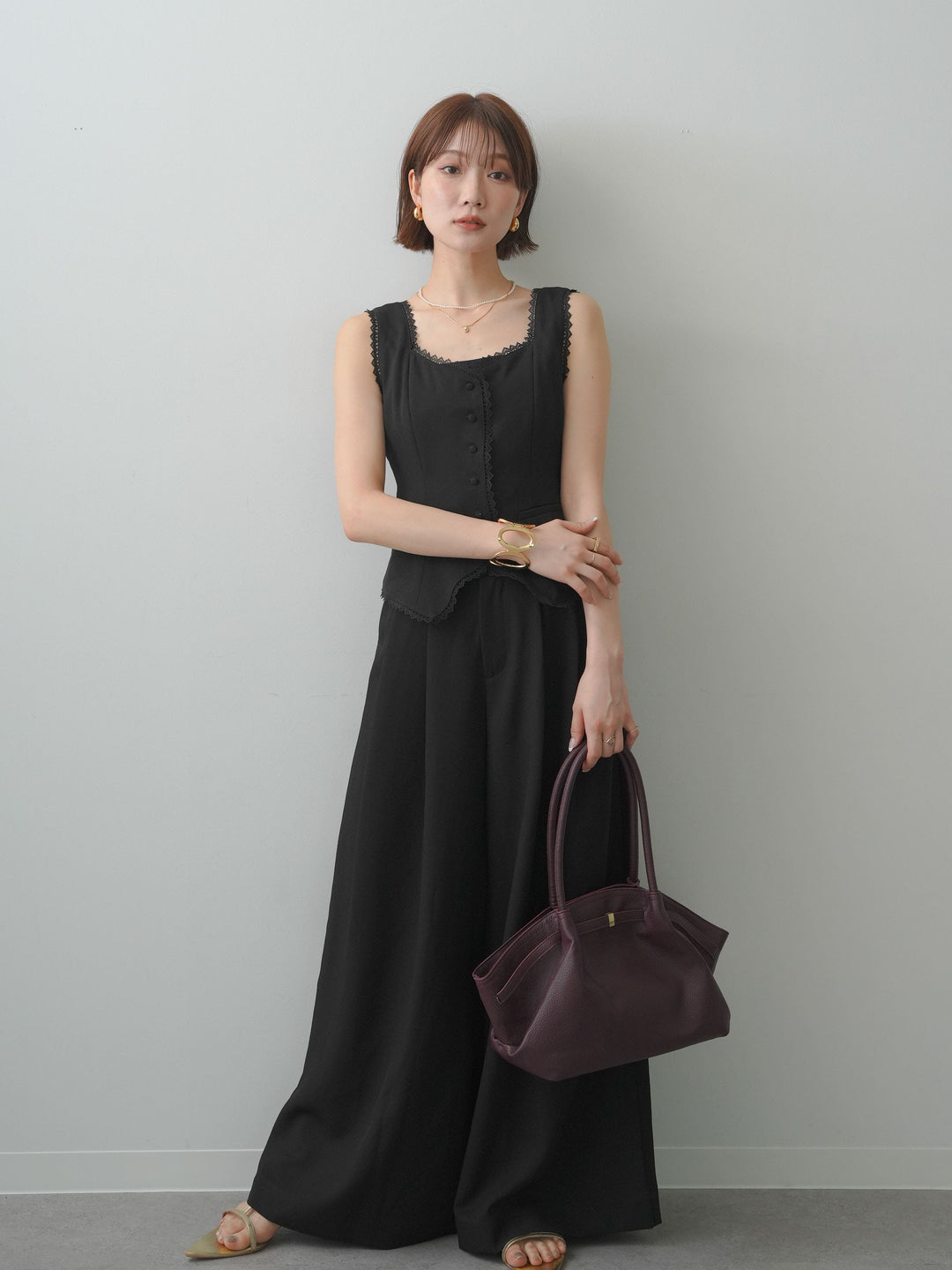 [SET]コンフォートフィットタックワイドパンツ+コンフォートフィットタックワイドパンツ(2set)