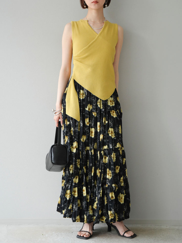 [SET]フラワーワッシャーロングスカート+フラワーワッシャーロングスカート(2set)