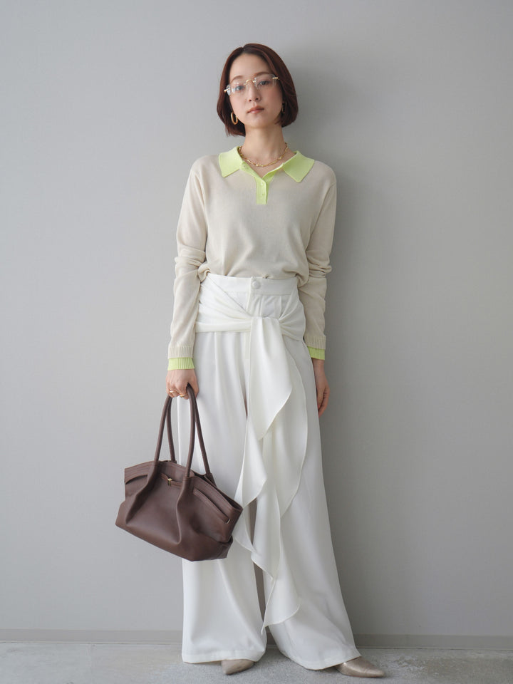 [SET]ラッフルベルトワイドパンツ+ラッフルベルトワイドパンツ(2set)