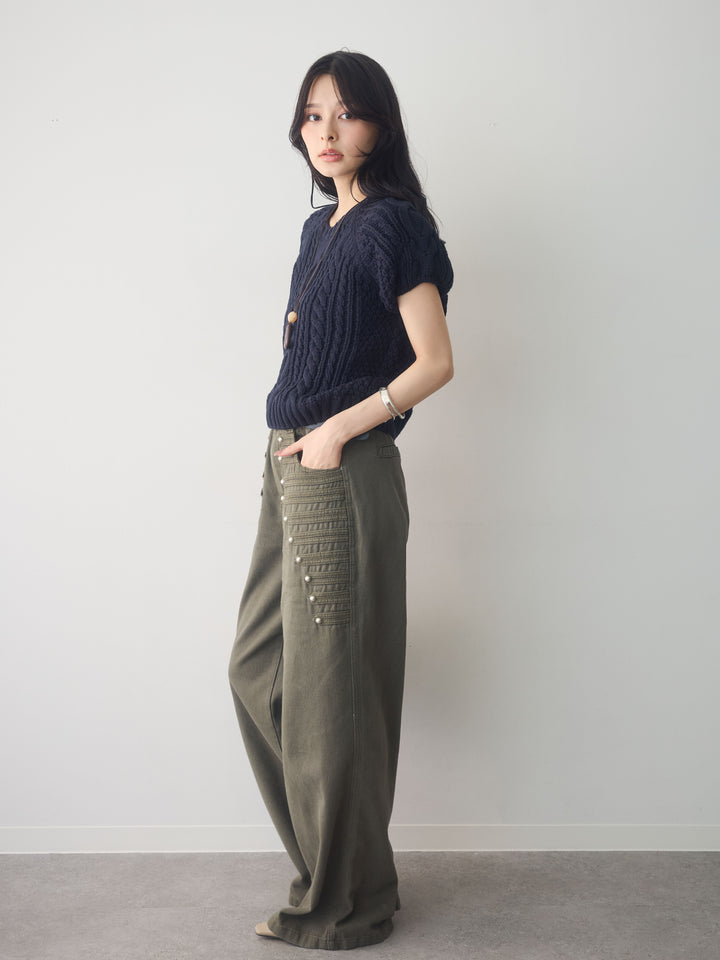 [予約]ナポレオンワイドストレートパンツ/khaki