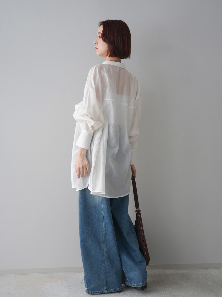 [予約]フロントビジューカーブデニムパンツ/blue