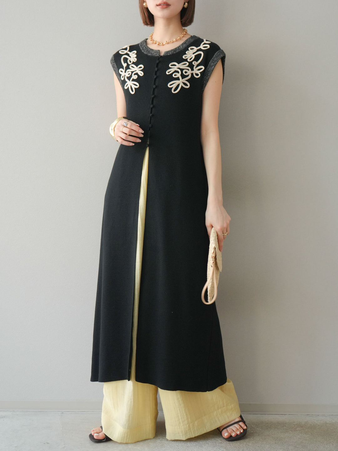 [予約]シアータックワイドパンツ/イエロー