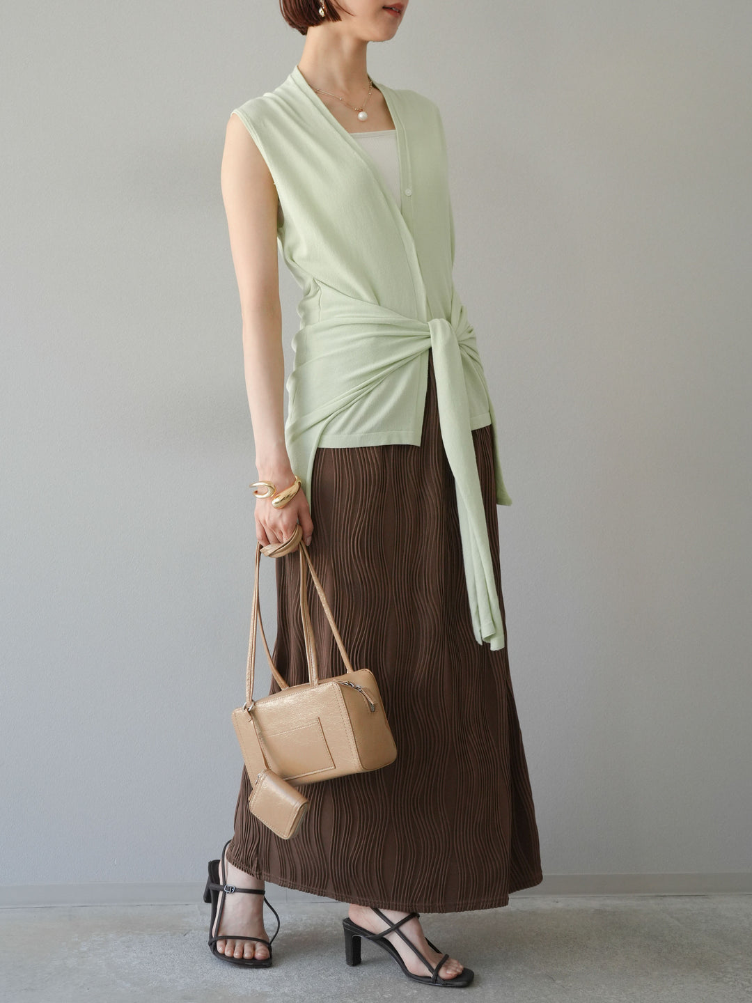 [SET]ウェーブパイピングタイトスカート+ウェーブパイピングタイトスカート(2set)