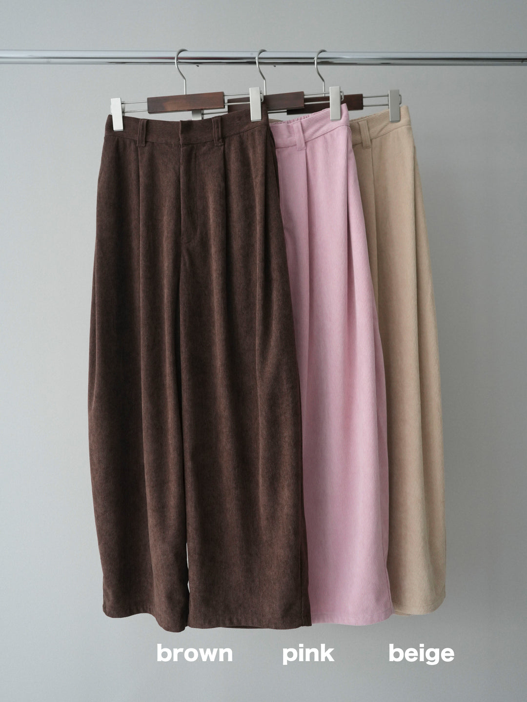 [SET]裾シャツレイヤードダメージニットプルオーバー+コーデュロイサイドタックコクーンパンツ(2set)