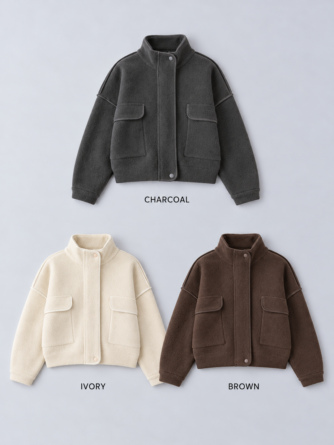 [SET]圧縮ニットショートブルゾン+ウエストデザインドロストワイドパンツ(2set)