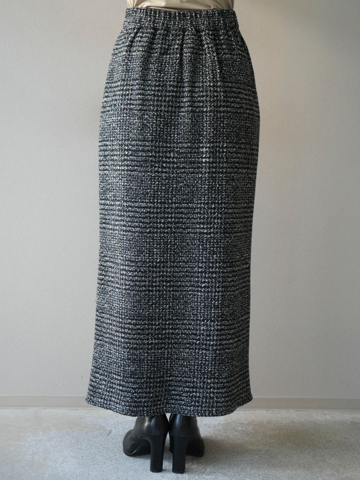 [予約]ツイードジップタイトスカート/black