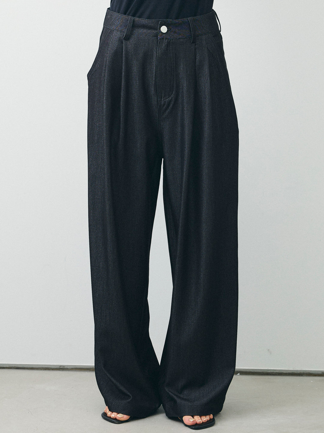 [SET]テンセルデニムノースリーブ＆ワイドパンツSET UP (2set)