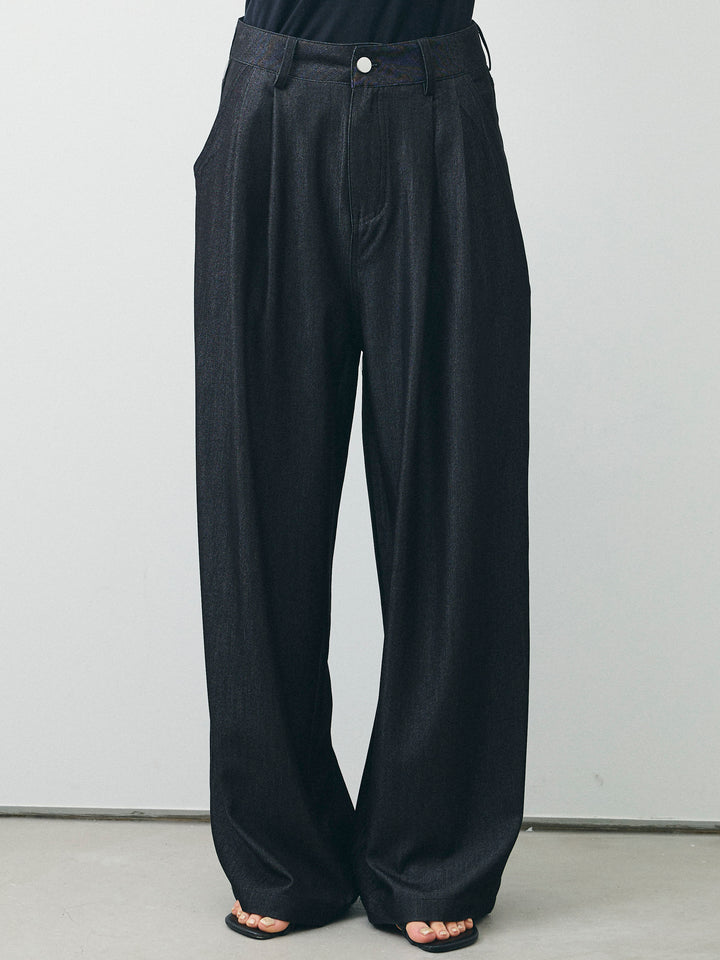 [SET]テンセルデニムノースリーブ＆ワイドパンツSET UP (2set)