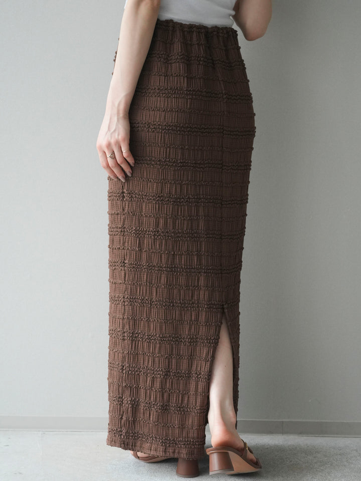 [予約]リップルIラインスカート/brown