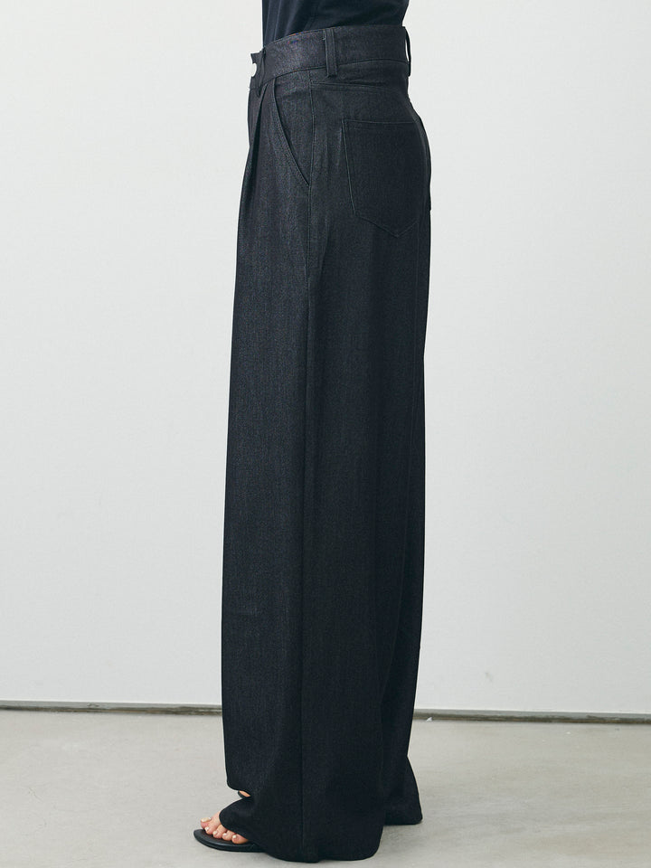 [SET]テンセルデニムノースリーブ＆ワイドパンツSET UP (2set)