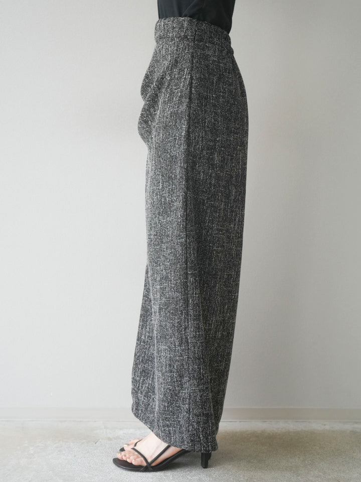[予約]サマーツイードタックサイドスリットスカート/ブラックホワイト