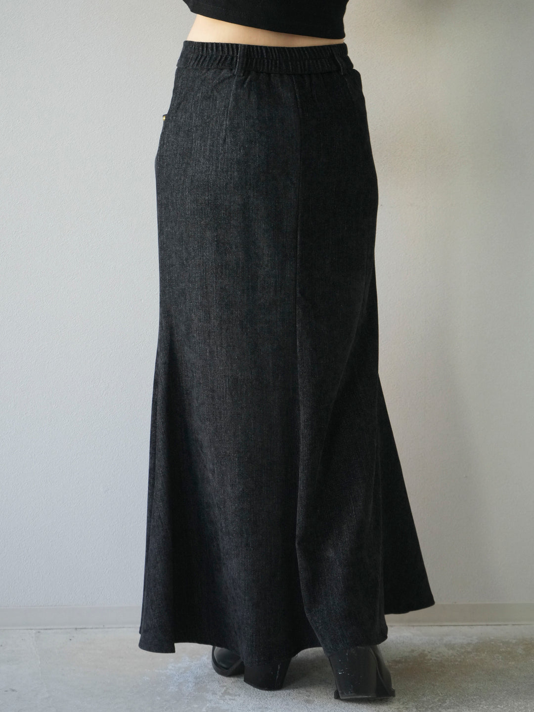 [予約]ベルベットマーメイドスカート/black