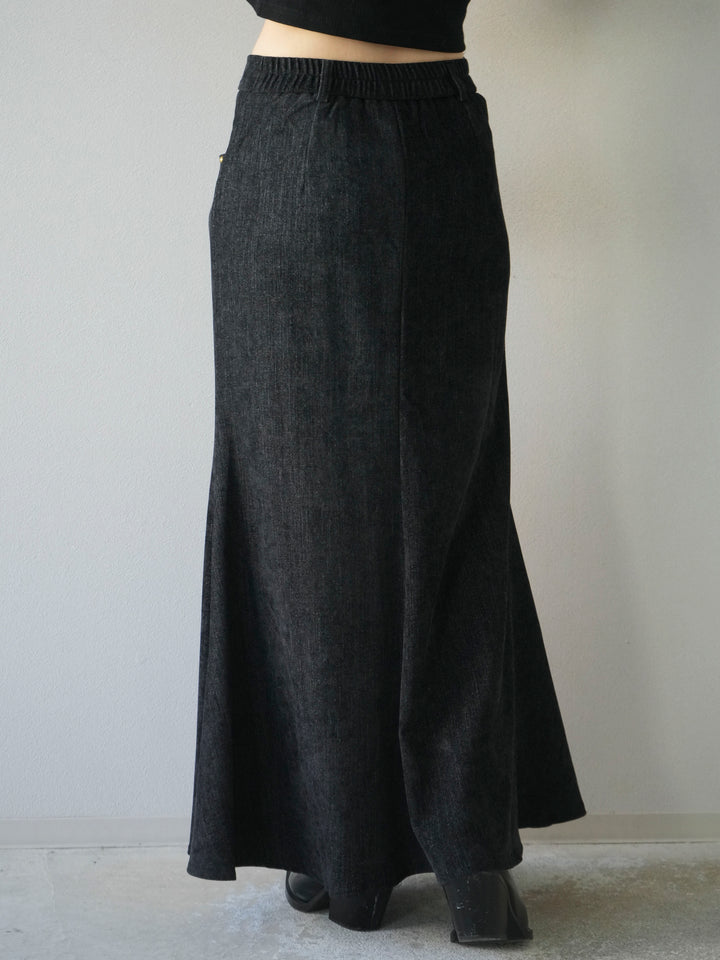 [予約]ベルベットマーメイドスカート/black