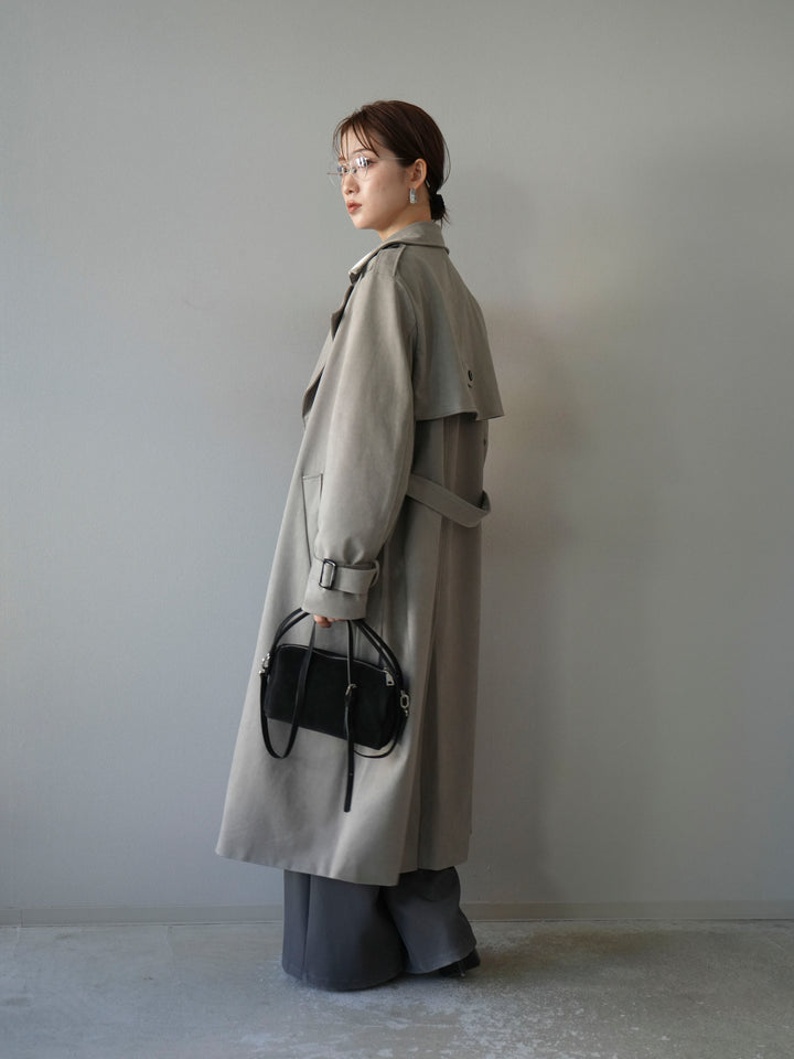 [予約]スエードトレンチコート/グレー