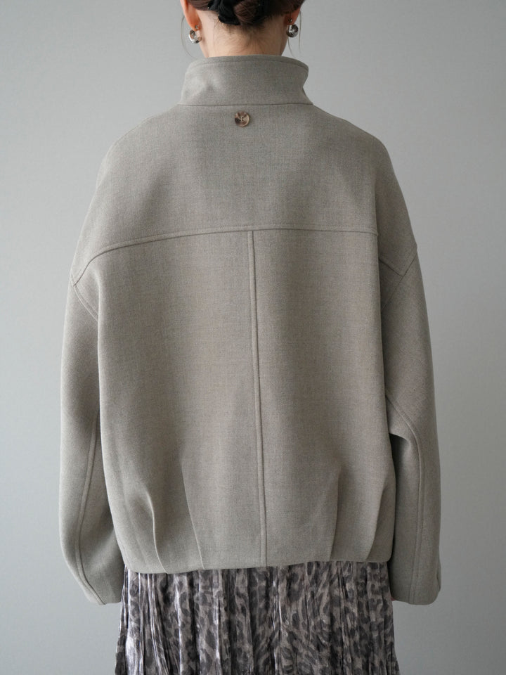 [予約]ストール付きミディアムコート/khaki