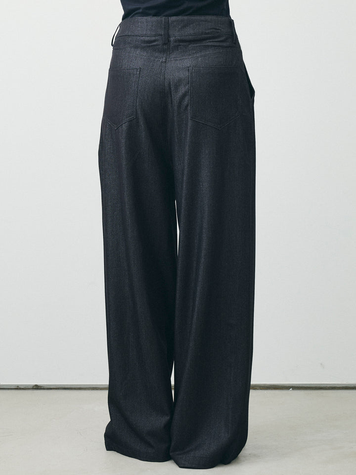 [SET]テンセルデニムノースリーブ＆ワイドパンツSET UP (2set)