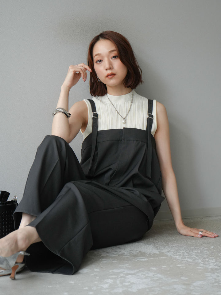 [予約]スリーブレスランダムリブニットトップス/アイボリー