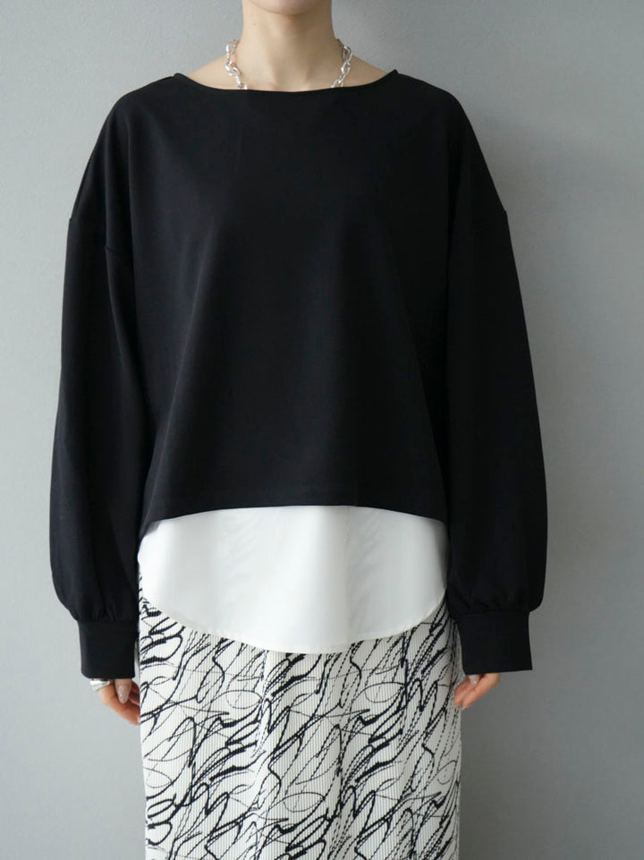 [Pre-order] Ester back design docking blouse/black