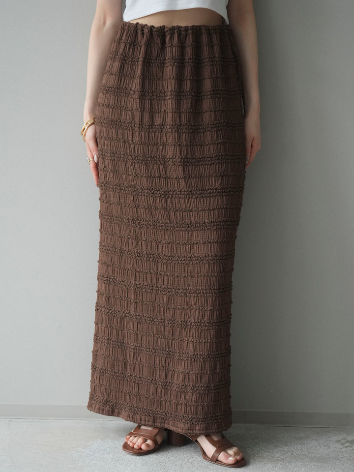 [予約]リップルIラインスカート/brown