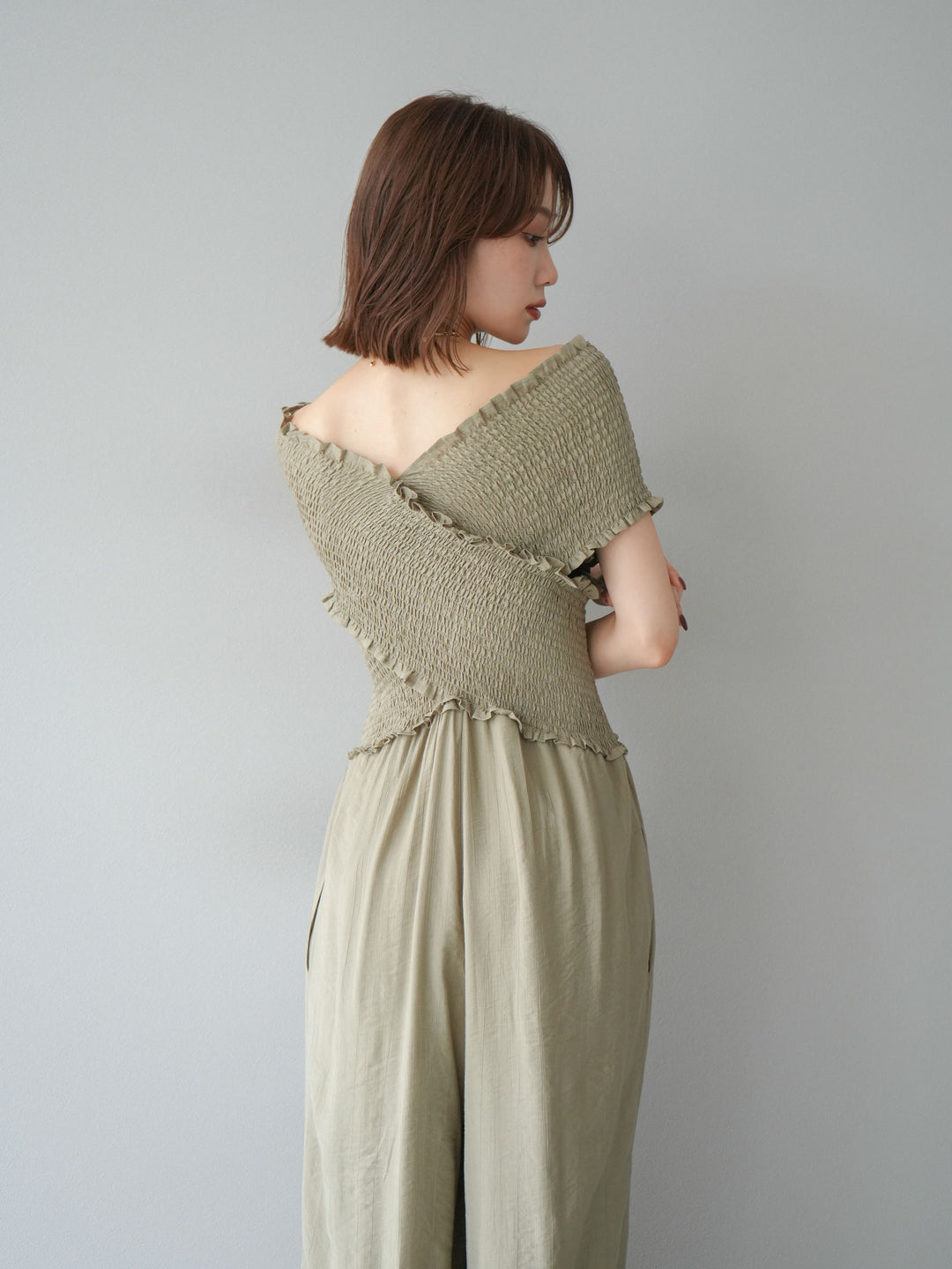 [SET]シャーリングクロスサロペット+シャーリングクロスサロペット(2set)