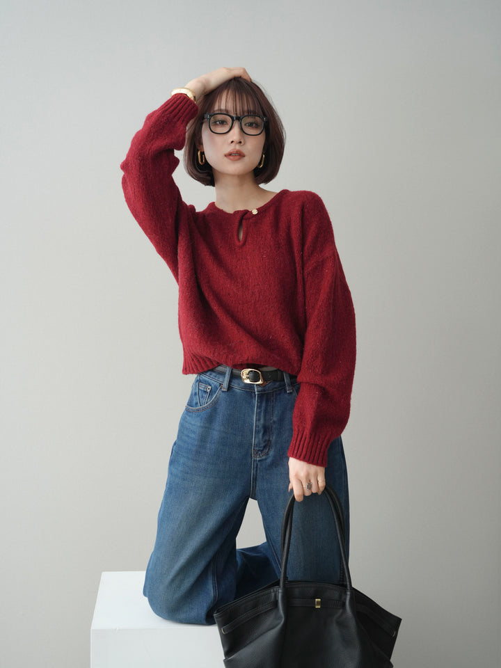 [SET]ツイストネックラメネップヤーンニットプルオーバー+ツイストネックラメネップヤーンニットプルオーバー(2set)