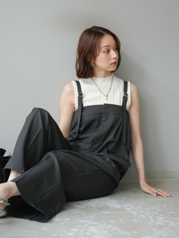 [予約]スリーブレスランダムリブニットトップス/アイボリー