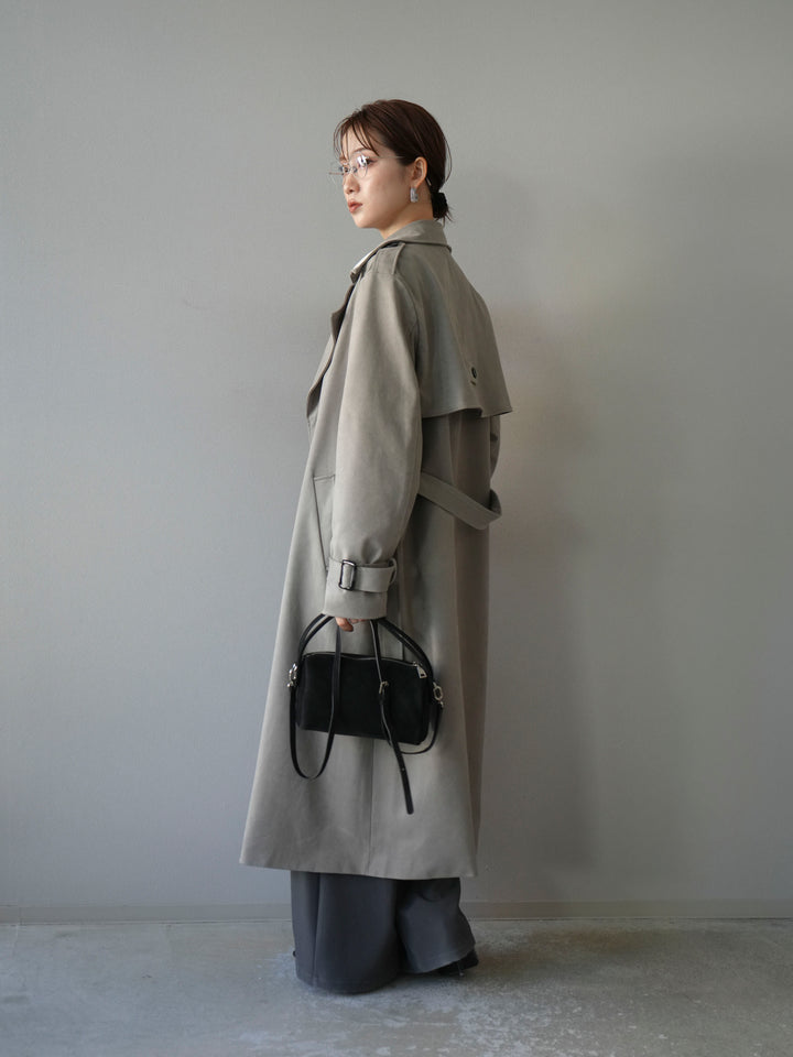 [予約]スエードトレンチコート/グレー