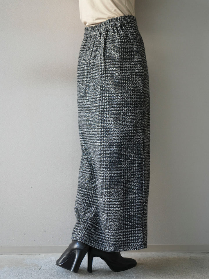 [予約]ツイードジップタイトスカート/black