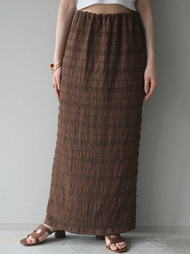 [予約]リップルIラインスカート/brown