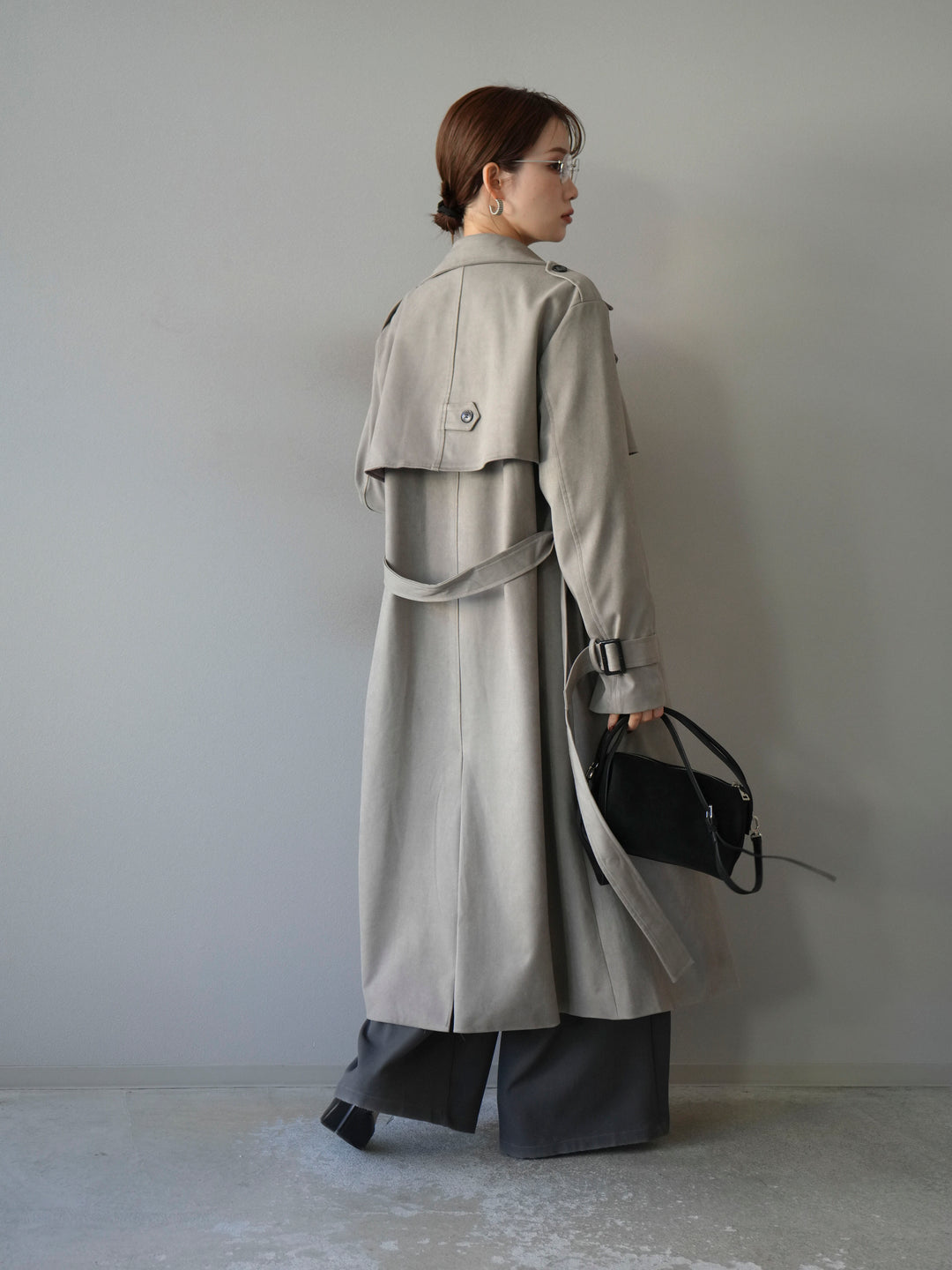 [予約]スエードトレンチコート/グレー