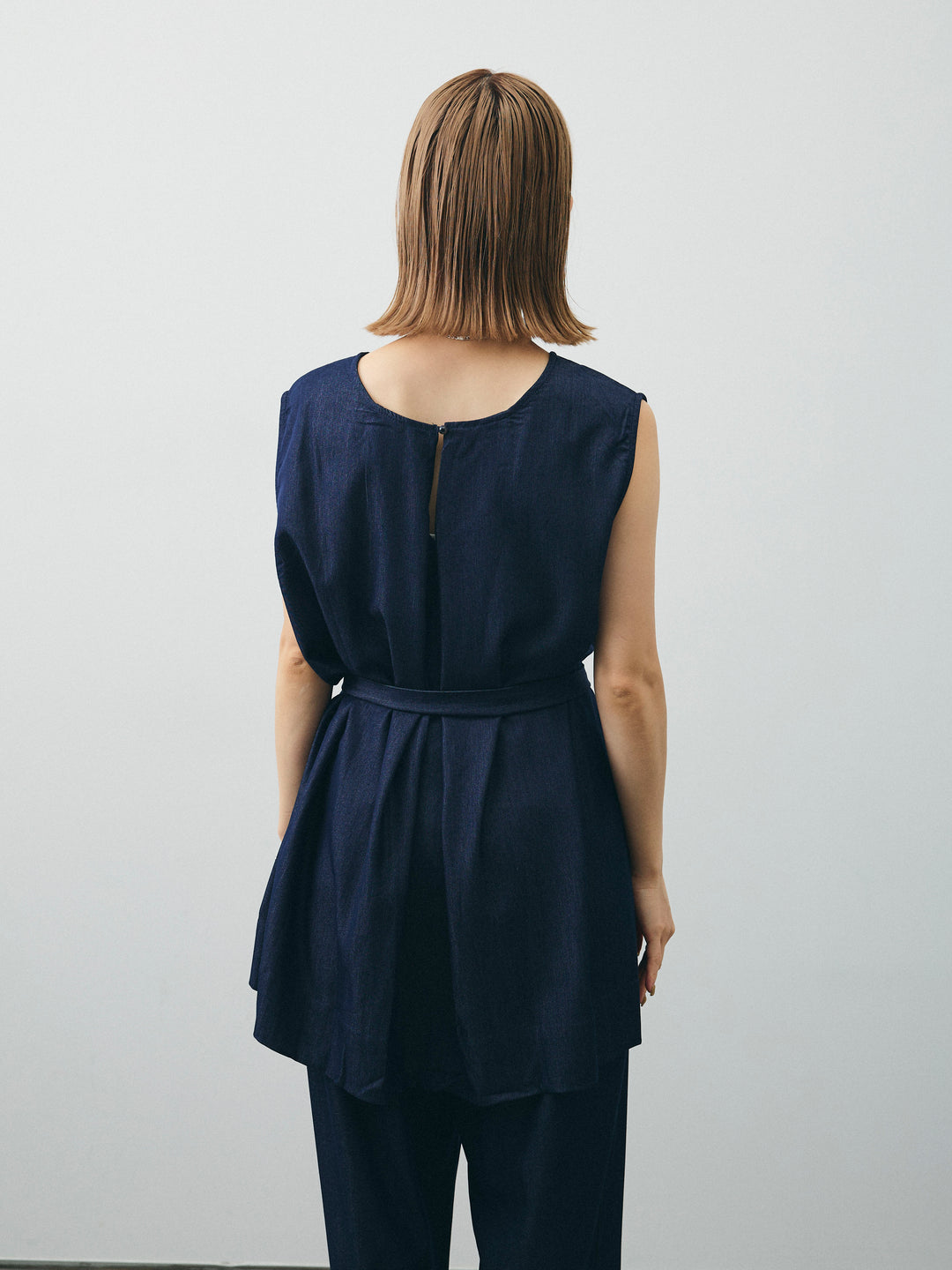 [SET]テンセルデニムノースリーブ＆ワイドパンツSET UP (2set)