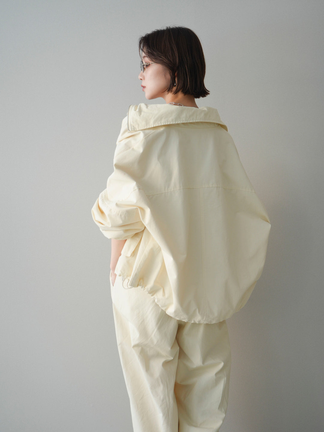 [予約]ビッグポケットコットンナイロンジップブルゾン/ivory