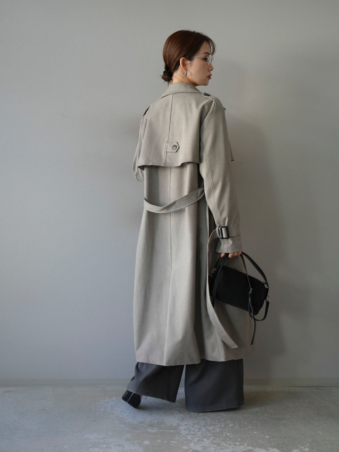 [予約]スエードトレンチコート/グレー