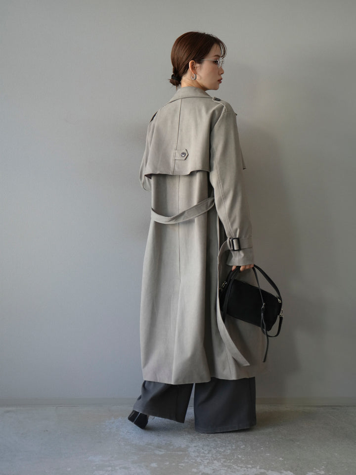 [予約]スエードトレンチコート/グレー